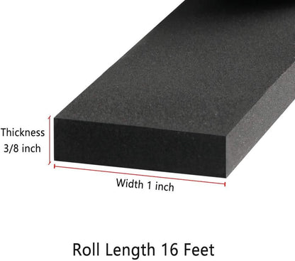 Neoprene Weather Stripping -2" W x 1/8" T- Self Adhesive Foam Rubber Seal Strip Tape for Sliding Door Window Insulation