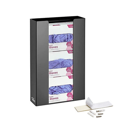 AdirMed VivaEssentials Double Glove Box Holder, Wall Mount or Free Standing Black Acrylic Glove Holder