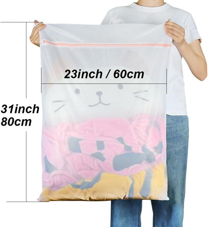Tenn Well Extra Large Mesh Laundry Bags, 2 Pack 43 x 35 inch Jumbo Delicates Bag for Washing Machine, Large Mesh Bags for Delicates, Coats, Blankets, Bedding, Toys, Pet Items