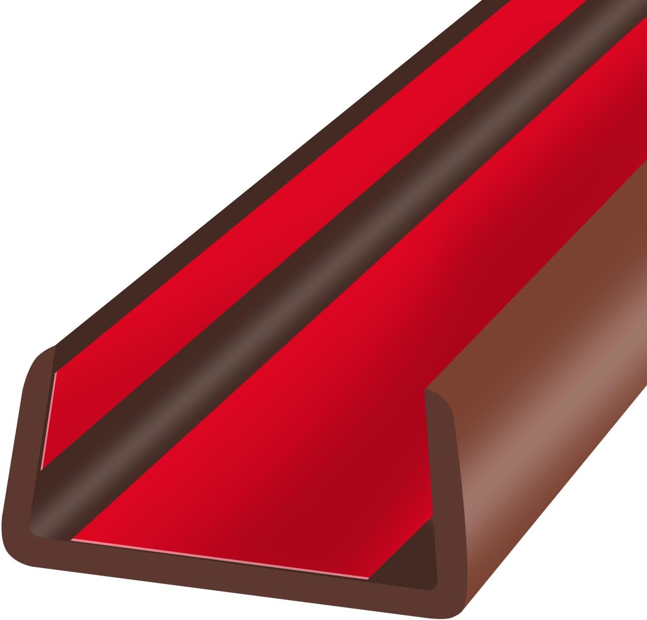 Slimline Cabinet Door Edge Protector, 3/4" Self Adhesive Peel and Stick Rubber Edge Guards, Flexible U Shaped Strips for Kitchen & Garbage Drawer Fronts, Edge Trims for Desks and Shelfves, Black, 10Ft
