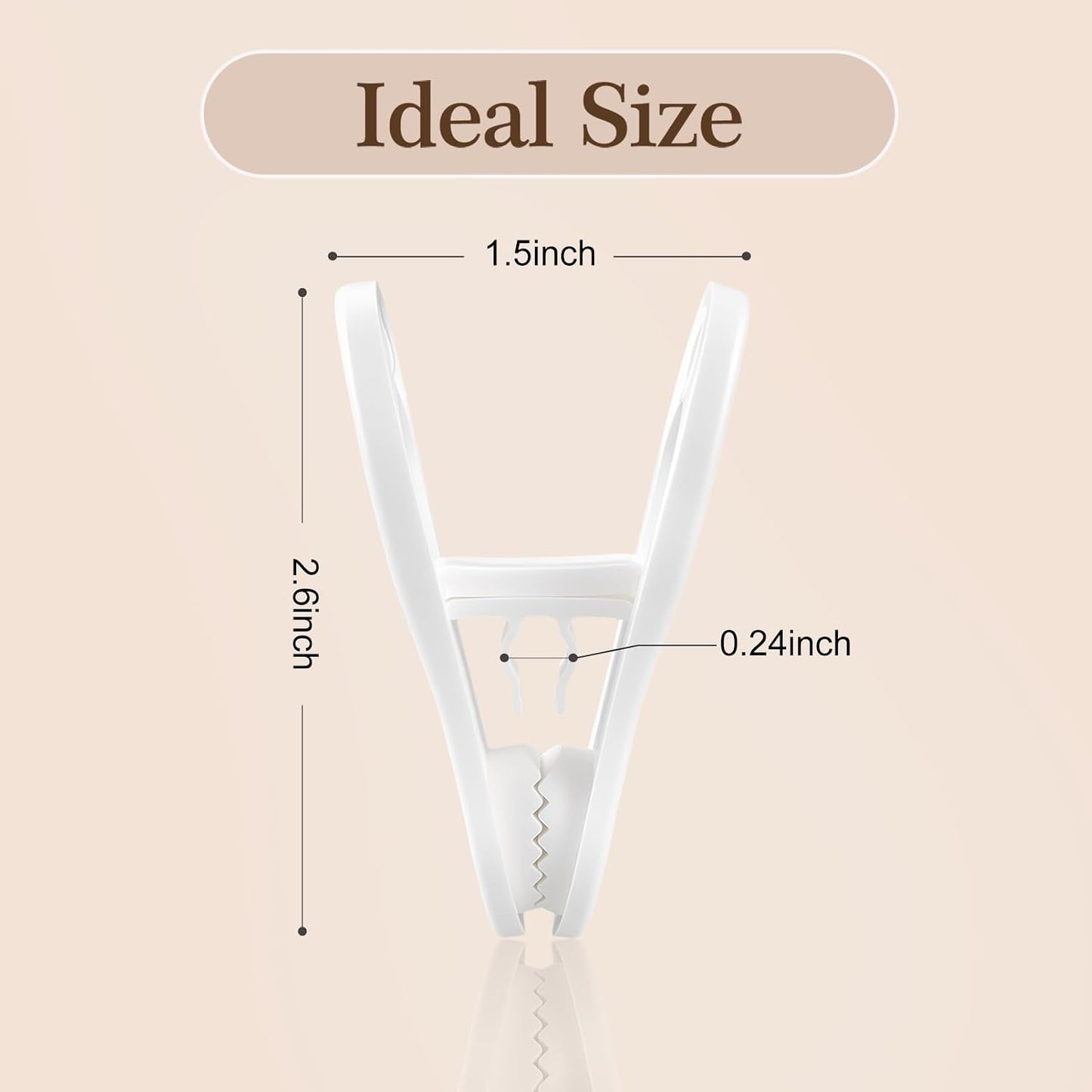 30 Pack Hanger Clips for Pants, Skirts, Baby Clothes, White | 2.6 Inch | Designed for Plastic Hangers | Flexible PP Plastic | Durable for Daily Use | Multi-Purpose Home Organization