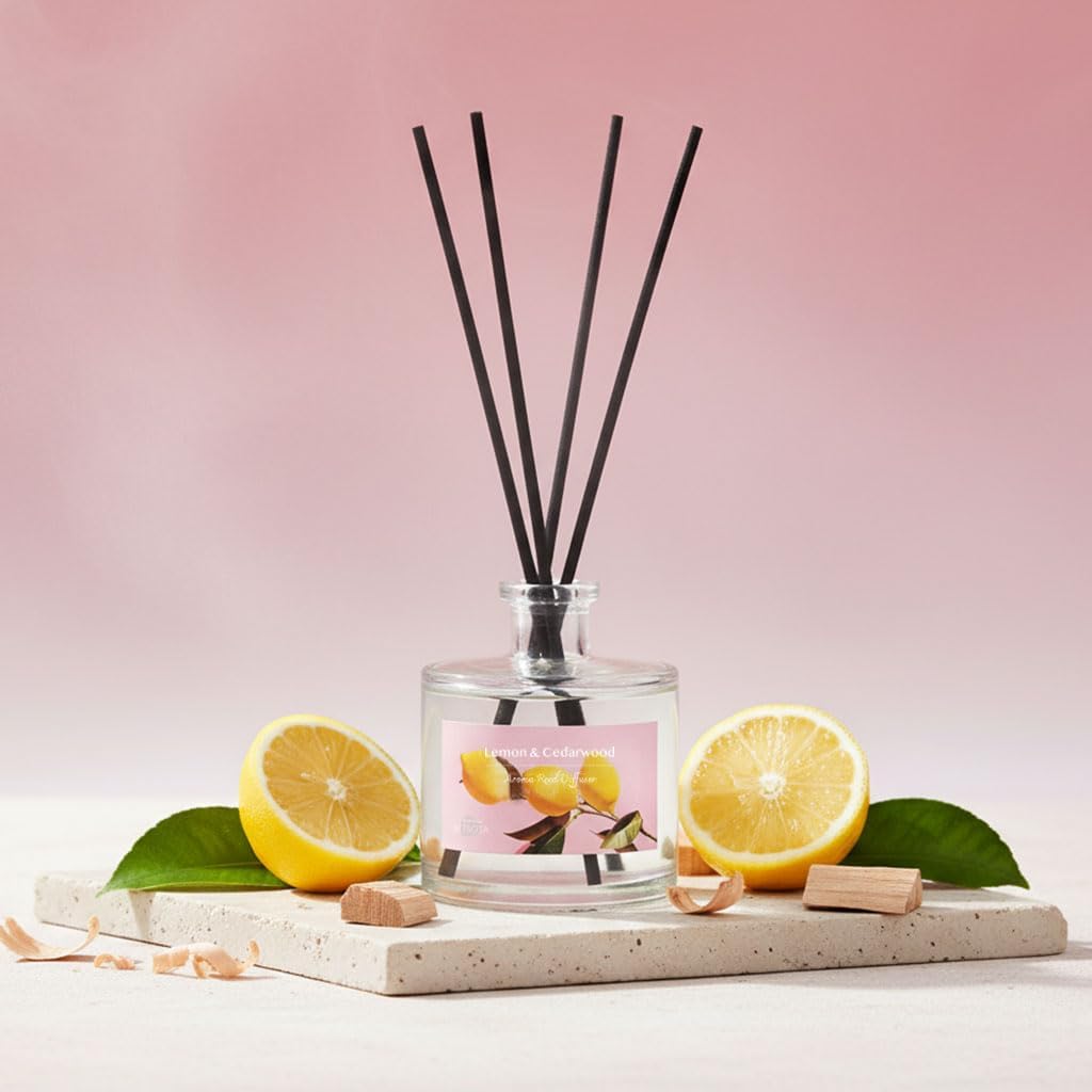 Reed Diffuser Set, Lavender & Rose 3.52 oz (100ml) Scented Diffuser with Sticks Home Fragrance Reed Diffuser for Bathroom Shelf Decor, Ideal Gift for Woman