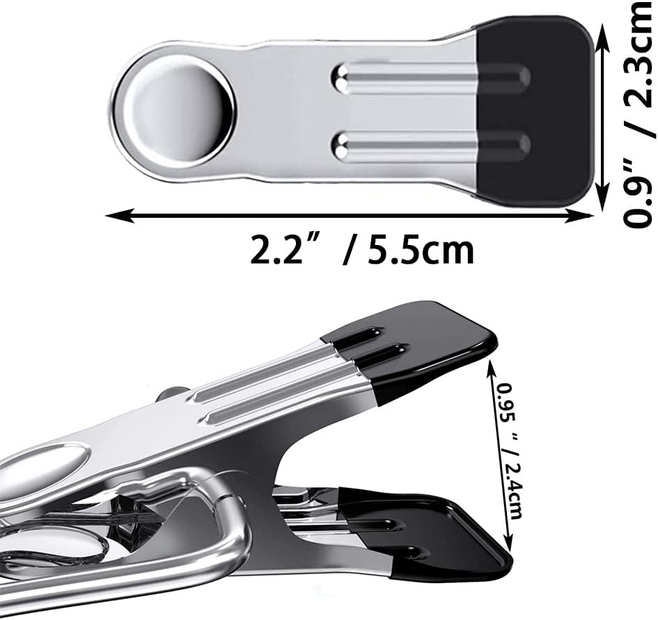 10PCS Small Clothes Pin with Hook for Easy Hanging, Stainless Steel Clothespins, Metal Laundry Grip Clips, Anti Rust, Multipurpose