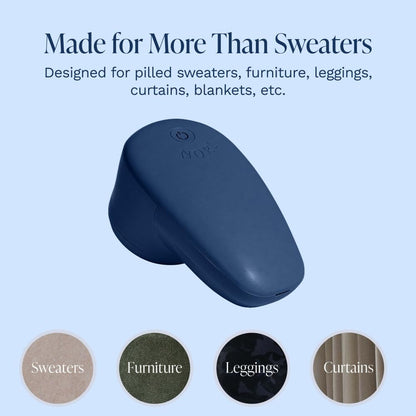 Nori Trim Fabric Shaver - Lint Remover for Clothes & Furniture Couch Pilling - Sweater Pill Remover - Clothes Shaver with 6 Precision Blades - Wireless and Rechargeable - White