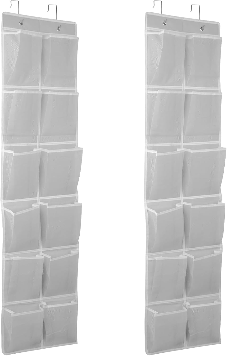 GOMAJI 2PK 12 Large Pockets Over Door Hanging Shoe Organizer