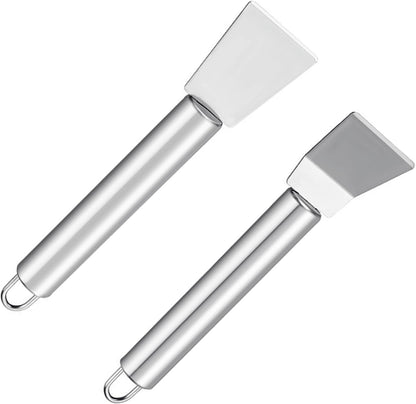 2 PCS Stainless Steel Scrapers, Cleaning Scraper Tool, Paint Scrapers, Multifunctional Metal Scraper Tools for Cookware, Stovetop, Adhesive, Oven Racks, Grout, Grill, Glass, Kitchen & Home