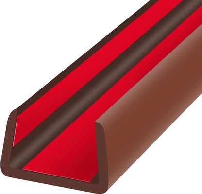 Slimline Cabinet Door Edge Protector, 3/4" Self Adhesive Peel and Stick Rubber Edge Guards, Flexible U Shaped Strips for Kitchen & Garbage Drawer Fronts, Edge Trims for Desks and Shelfves, Black, 10Ft