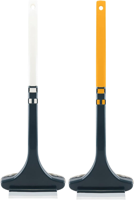 2PCS Window Screen Cleaning Brush, 2 in 1 Double-Sided Mesh Screen Cleaner, Hanging Long Handle Washable Window Cleaner Tool, 18x6.3 inch.