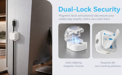 6-Pack Glow in The Dark Magnetic Cable Clips for Desk, Car | Self-Adhesive, Cord Organizer, Wire Holder, for Nightstand, Under Desk, Car, Wall, Home & Office