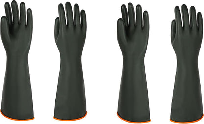 North Tower Heavy-Duty Latex Chemical Resistant Gloves - Reusable Long Rubber Dishwashing Gloves with Forearm Protection for Men - Waterproof, Industrial Safety Gear,18“，1 Pair