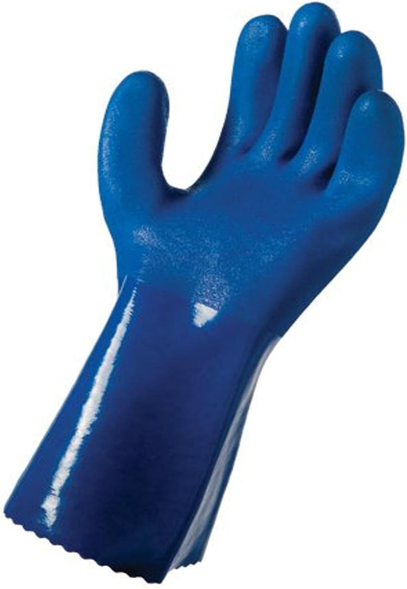 PVC Coated Heavy Duty Rubber Gloves for Handling Chemicals and Dish Washing Blue 2 Count (Pack of 1)
