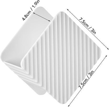 Cleaning Cloth Storage Rack, Perforation Frees Wall Hanging Sink Plastic Dishwashing Scrubber Organizer Dish Sponge Holder Drain Rack for Kitchen (White)