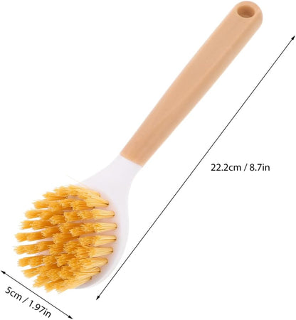 Cabilock Pot Scrubber Brush for Kitchen Ergonomic Dishwashing Brush with Non-Scratch Bristles for Pots Pans Woks and Kitchen Utensils Hanging Hole for Convenient Storage 8.74X1.96X1.18In