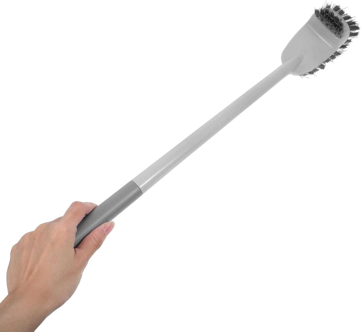 Amosfun Toilet Brush with Long Handle and Soft Curved Bristles Under Rim Deep Cleaning, Bathroom Scrubber Brush for Household Toilet Maintenance