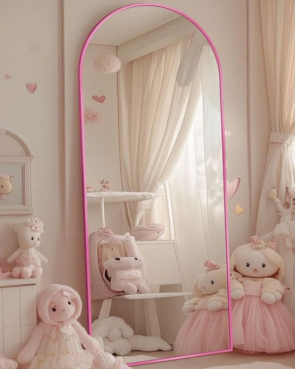 Antok 58" x19” Arched Full Length Floor Mirror, Gold Aluminum Frame, Free Standing/Wall Mount/Leaning for Bedroom, Living Room, Dressing Room