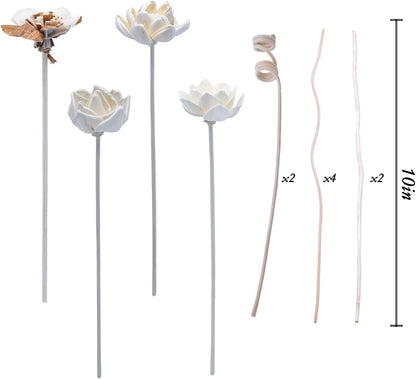 Flowers Reed Diffuser Sticks Set, Scent Diffuser Stick, Fake Dried Flowers Fragrance Oil Reed Diffuser Sticks for Bathroom Shelf, Office, Home Kitchen Decor (Bottle Not Included)