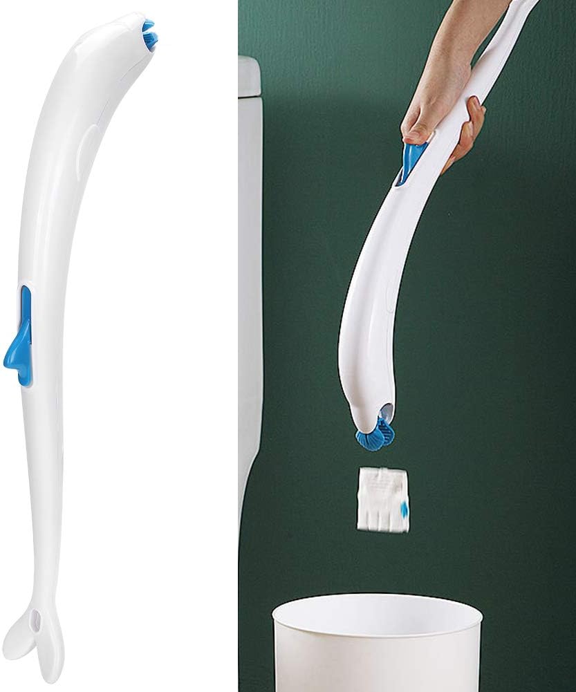 Milltrip Toilet Brush, Toilet Washing System Disposable Toilet Brush Kit with 12pcs Flushable Refills Washing Tool Set