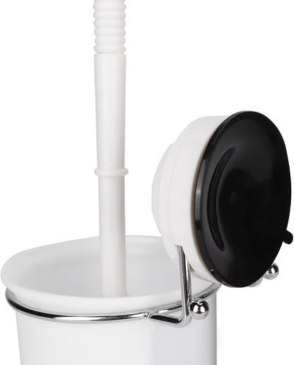 Toilet Brush and Holder Set Wall Mounted Silicone Toilet Brush with Airproof Suction Cup Quick Drying Holder Compact Toilet Cleaner Brush Ergonomic for Bathroom RV Travel