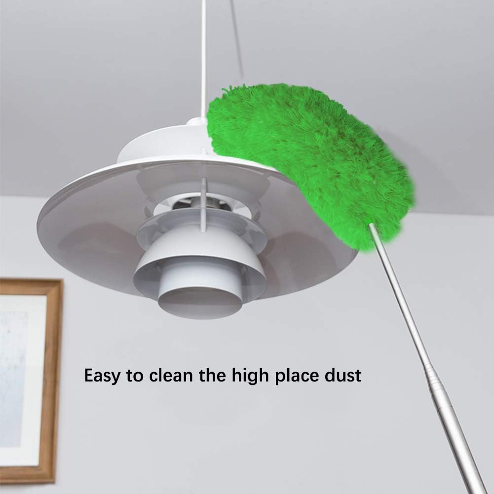 DELUX Microfiber Feather Duster Extendable Duster with 100 inches Extra Long Pole, Bendable Head & Long Handle Dusters for Cleaning Ceiling Fan, High Ceiling, Blinds, Furniture & Cars Gray