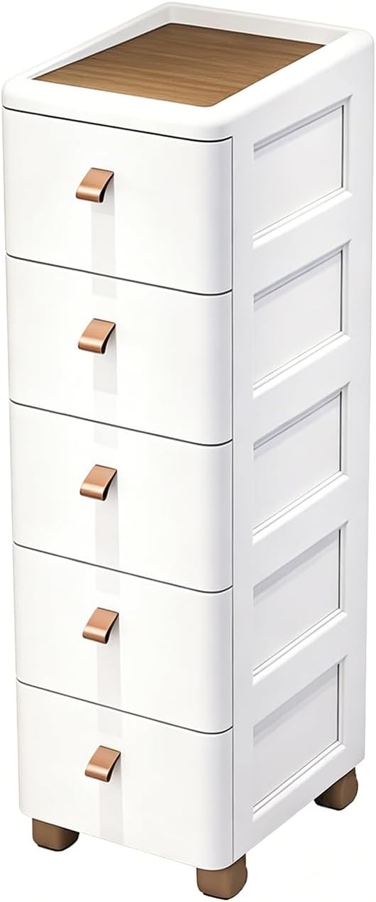 Slim Rolling Storage Cart for Narrow Gaps, 7-Tier Tall Narrow Storage Cabinet with Wheels, Space Saving Organizer for Kitchen, Bathroom, Laundry(A,30cm/11.8in 3-Tier)
