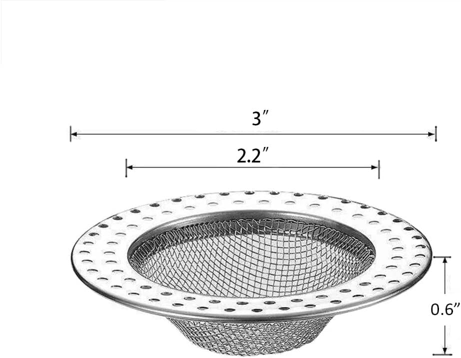 Shower Drain Hair Catcher, Shower Drain Basket, Easy to Clean Stainless Steel Mesh Hair Trap, Reusable Anti-Clog Drain Strainer Filter for Bathroom Sink, Shower & Tub, Fits 2-Inch Inner Diameter Holes