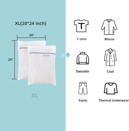 GOGOODA Mesh Laundry Bags for Delicates Durable Protective Wash Bags | Travel Storage Bags for Intimates Lingerie, 3PCS（3XXL）