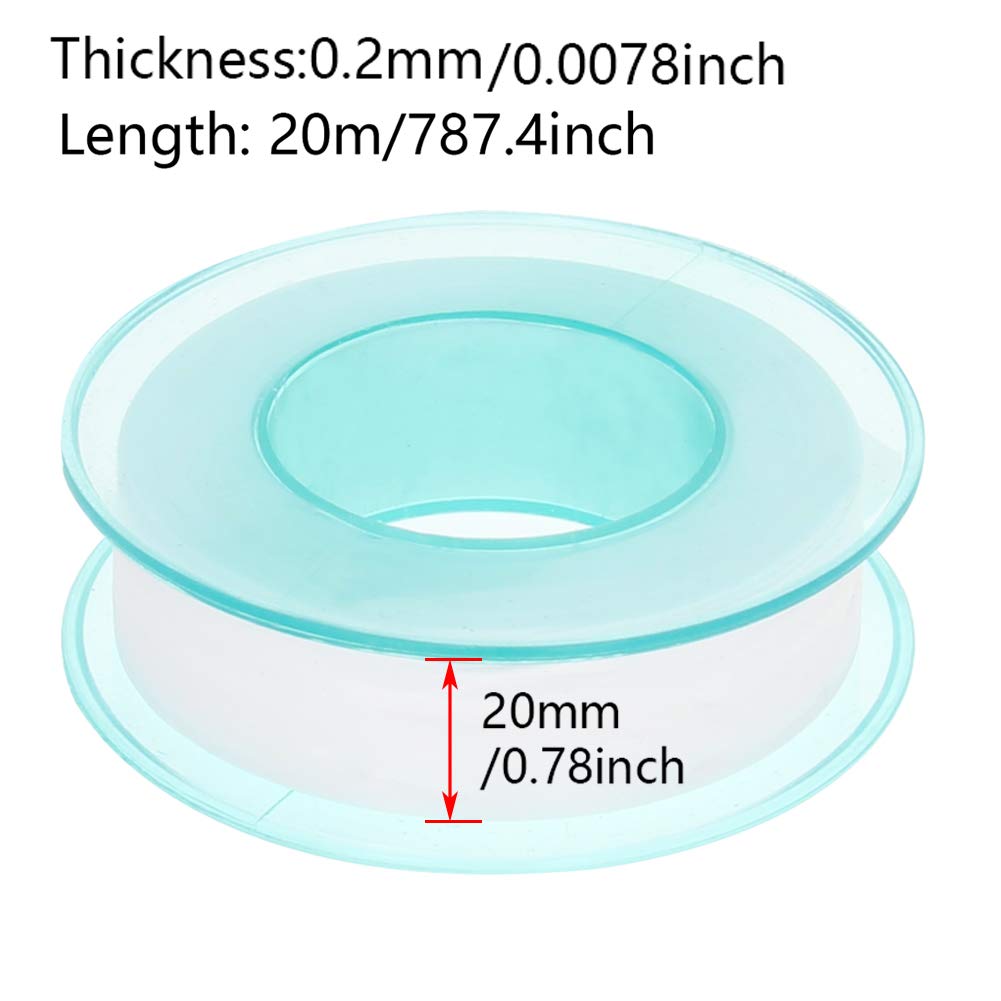 Othmro 2Pcs PTFE Industrial Sealant Tape 0.78inch Width, 7.87mil Thick, 787inch Length Plumbing Tape Pipe Tape PTFE Pipe Sealant Tape Industrial Thread Sealants Teflon Tape for Plumbers
