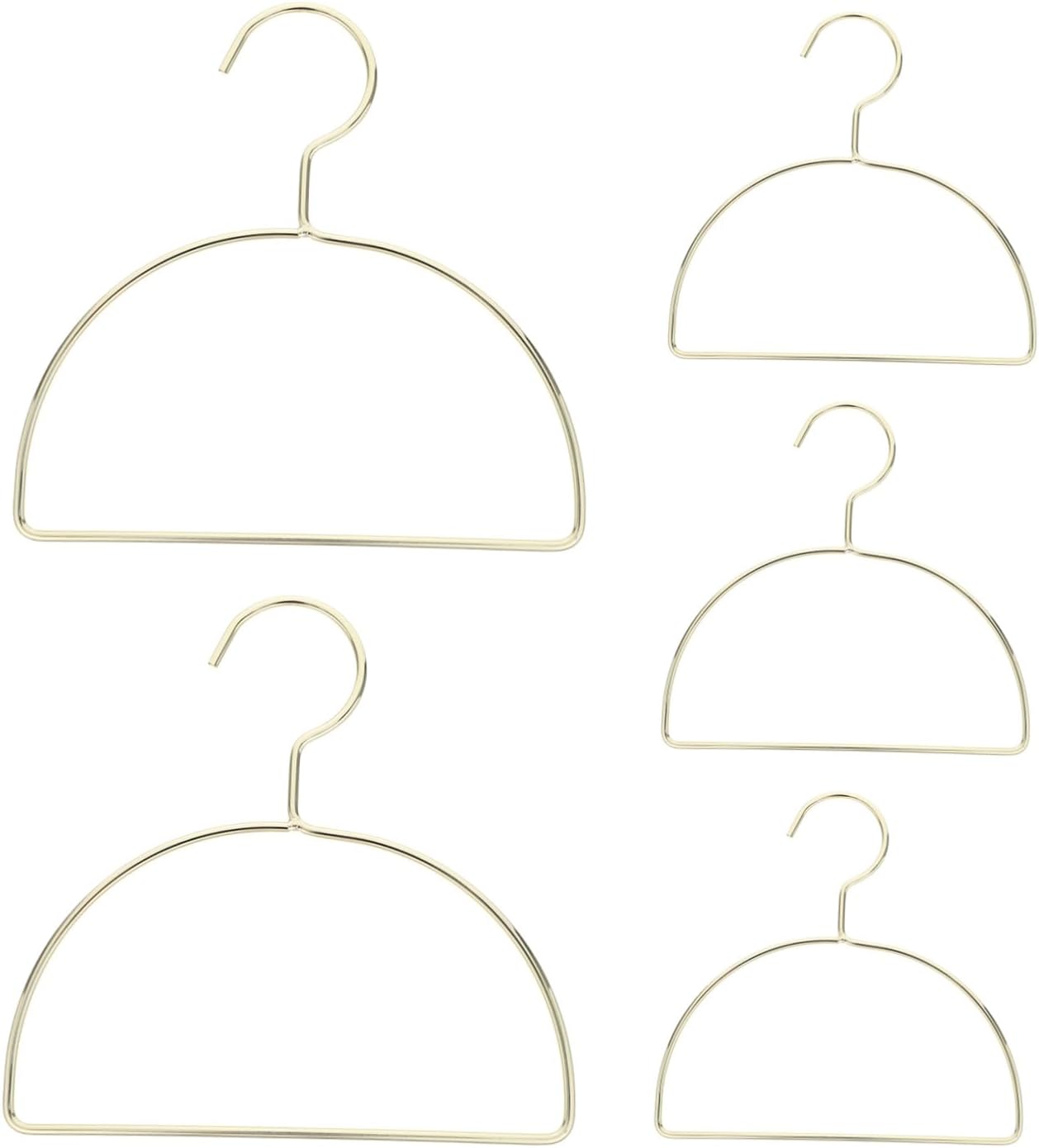 ULTECHNOVO 5pcs Wall-Mounted Scarf Organizer Rack in Golden Iron, Semi-Circle Clothes Drying Hangers for Laundry Room and Bedroom, Space Efficient Design Prevents Slipping for Scarves