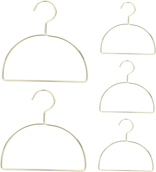 ULTECHNOVO 5pcs Wall-Mounted Scarf Organizer Rack in Golden Iron, Semi-Circle Clothes Drying Hangers for Laundry Room and Bedroom, Space Efficient Design Prevents Slipping for Scarves