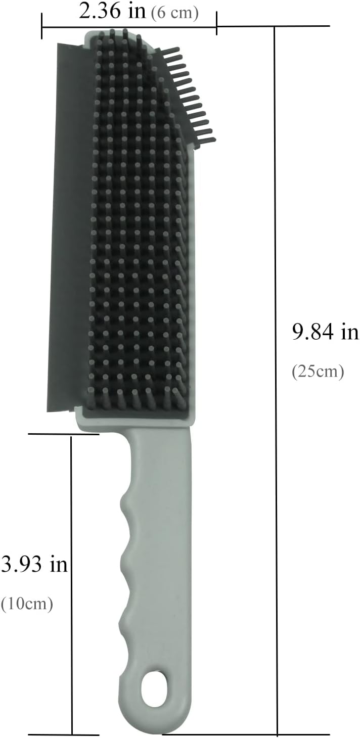 Multifunctional Cleaning Brush 2 Pcs Silicone Cleaning Brush Small Crevice Brush Scraper Brush Cleaner Kitchen Sink Squeegee Bathroom Countertop Floor Window Mirror Bathtub (White)