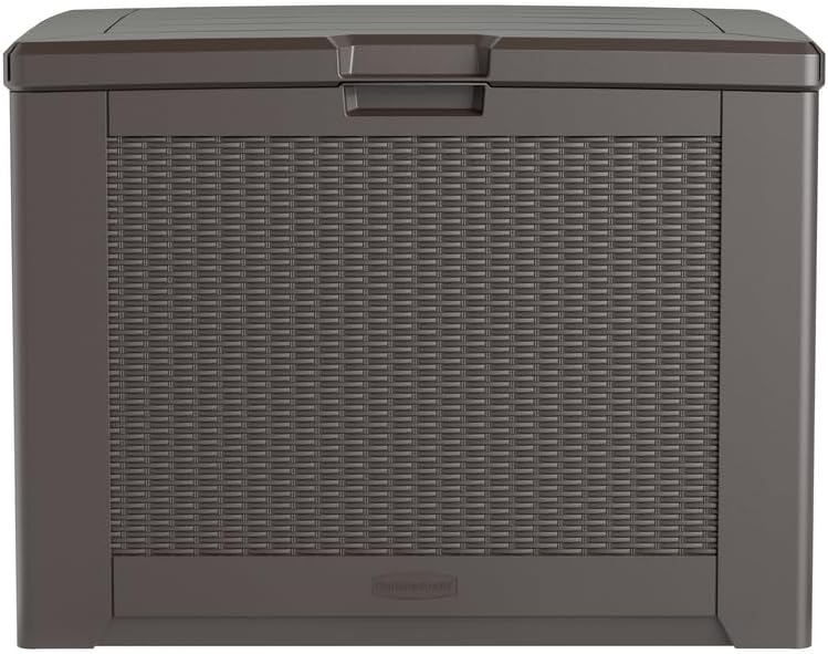Rubbermaid Extra Large Resin Outdoor Storage Deck Box (134 Gal), Weather Resistant, Black, Deck Organization for Home/Backyard/Pool Chemicals/Toys/Garden Tools/Porch/Patio Cushions