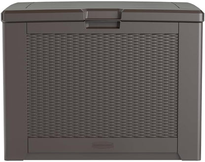 Rubbermaid Extra Large Resin Outdoor Storage Deck Box (134 Gal), Weather Resistant, Black, Deck Organization for Home/Backyard/Pool Chemicals/Toys/Garden Tools/Porch/Patio Cushions