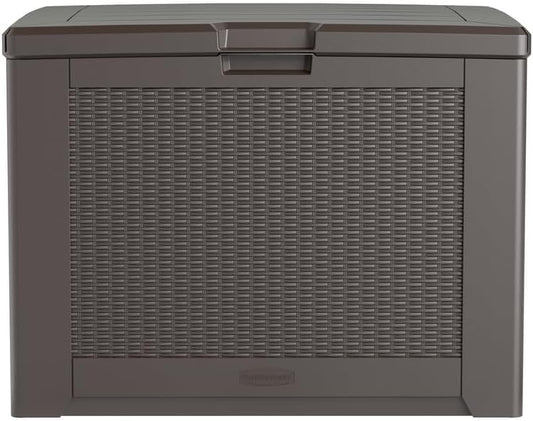 Rubbermaid Extra Large Resin Outdoor Storage Deck Box (134 Gal), Weather Resistant, Black, Deck Organization for Home/Backyard/Pool Chemicals/Toys/Garden Tools/Porch/Patio Cushions
