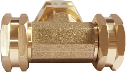 Joywayus 2PCS Brass 3/4" GHT Garden Hose Splitter Body Backyard 2 Way Y Shaped Swivel Connector Threaded Pipe Fitting Coupler Adapter with Washer