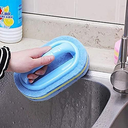 Tile Tub Scrubber Brush with 5 Different Function Cleaning Heads and 51" Extendable Long Handle Non Scratch Shower Scrubber for Cleaning Bathroom Kitchen Toilet Wall Bathtub
