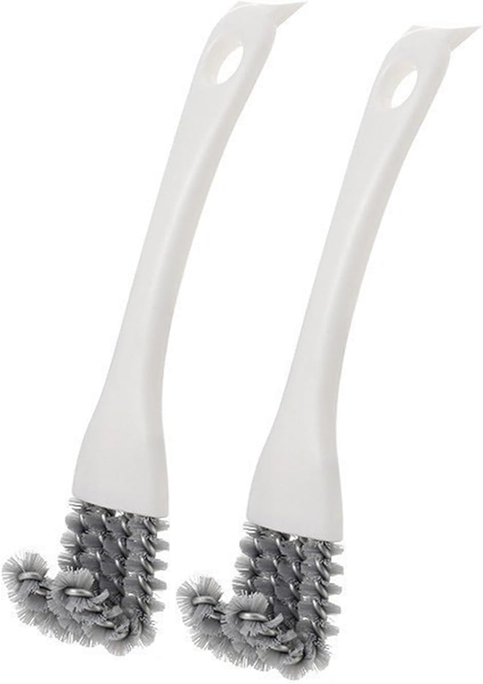 Hood and Grill Kitchen Cleaning Brush, Multi-Row Steel Wire Bristles, Built-in Scraper, Degreaser Tool for Oven Racks, BBQ Grates, and Kitchen Filters, Ergonomic White Handle