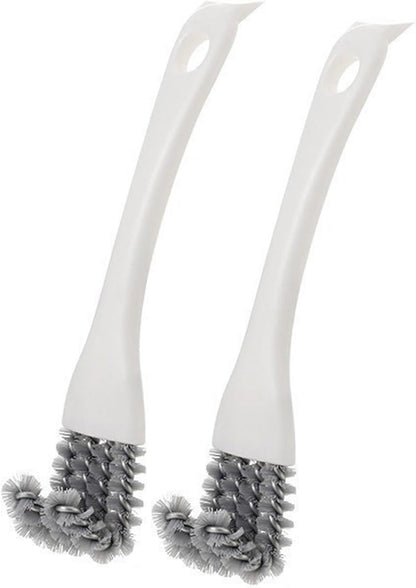 Hood and Grill Kitchen Cleaning Brush, Multi-Row Steel Wire Bristles, Built-in Scraper, Degreaser Tool for Oven Racks, BBQ Grates, and Kitchen Filters, Ergonomic White Handle