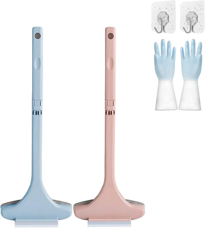 2 in 1 Mesh Cleaner Brush, Double Sided Wet & Dry Dual Purpose Window Screen Cleaning Brush, 2 in 1 Multifunctional Screen Brush, Extendable 2 in 1 Mesh Cleaning Brush (2Pcs-F)