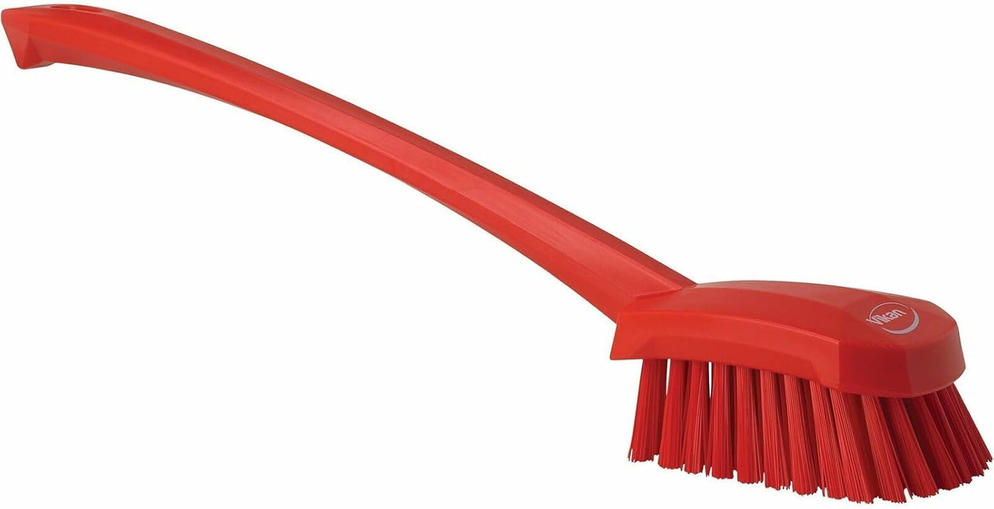 Vikan-41863 Long Handle Brush, 16"L, Stiff - Blue
