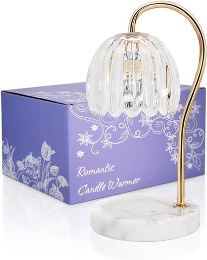 Candle Warmer Lamp with Timer & Dimmer, Electric Candle Lamp Warmer with 2 Bulbs for Scented Candle, Home Decor Gift for Her, Mother’s Day Gift (Milk Tea)