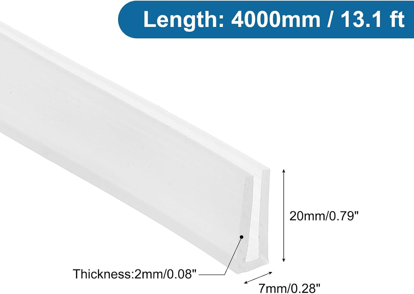 PATIKIL U Channel Edging Trim, 26Ft Sheet Metal Edge Guard Protector Rubber Edge Trim Air Sealed Seal Strip, 5/64" Slot, Fits 1/16"-5/64" Edge, 9/32" x5/128 x5/32