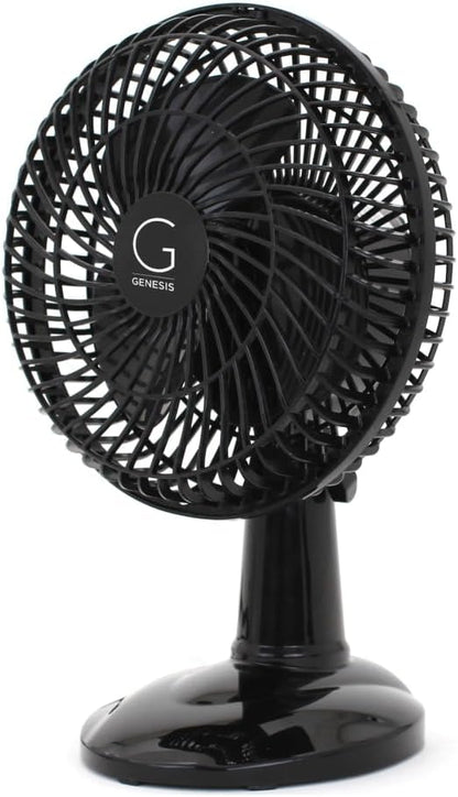Genesis 6-Inch Clip Convertible Table-Top & Clip Fan Two Quiet Speeds - Ideal For The Home, Office, Dorm, More Black (A1CLIPFANBLACK