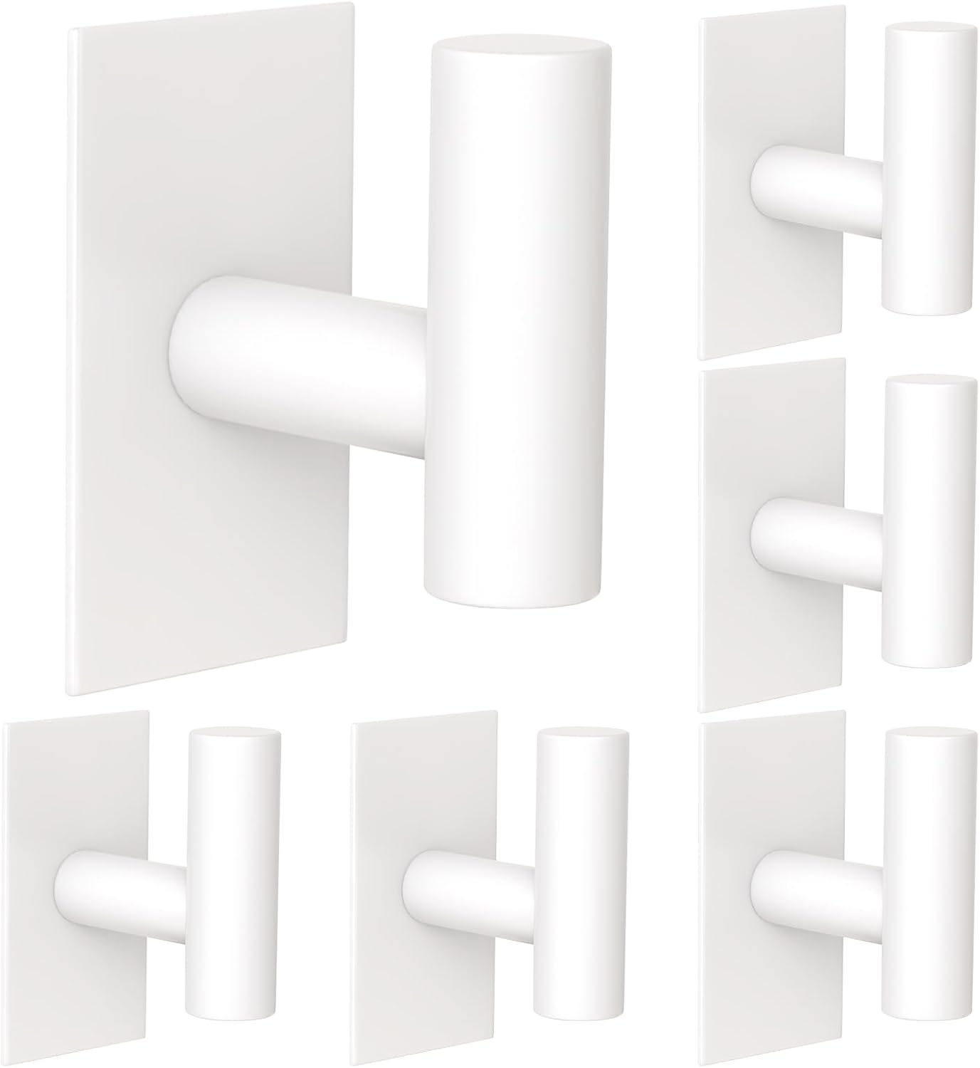 VAEHOLD Wall Towel Hooks, Heavy Duty Sticky Holder Waterproof Towel Hooks for Hanging Coat, Clothes, Closet Hook Wall Mount for Kitchen (Silver, 4 Pack)