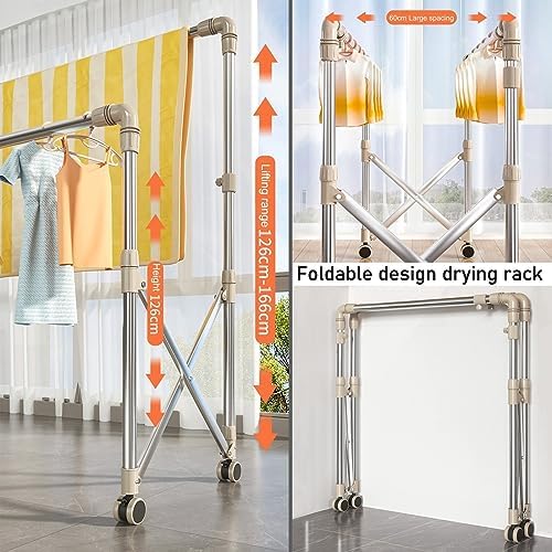 Foldable Portable Space Saving Clothes Drying Rack, Wall Mounted Clothes Rack, Clothes Drying Racks Outdoor,for Drying Cap, Face Mask, Socks, Towels, Underwear, Diapers