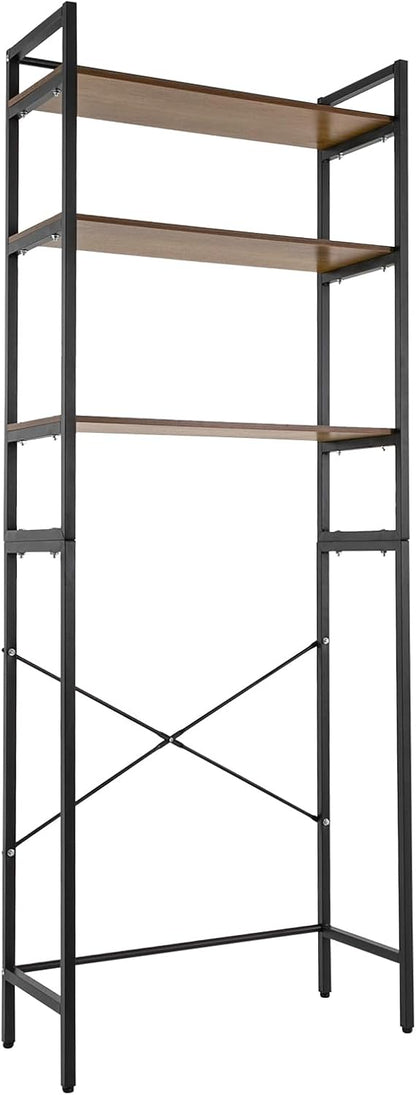 Over Washer and Dryer Storage Shelves, 3-Tier Freestanding Washing Machine Storage Rack with Adjustable Shelf for Laundry Room Bathroom Garage, W27.2*D11.8*H71.3in (White)