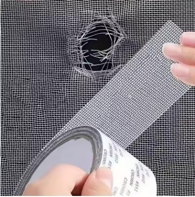 1 pcs Window Mosquito Net Repair Tape Self-Adhesive Window Screen Repair Patch Strong Anti-Insect Fly Mesh Broken Holes Repair Tape（Gray）