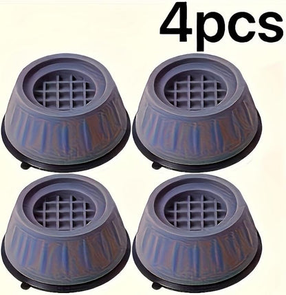 4 Pack Washing Machine Anti-Vibration Pads, Shock Absorption Noise Reduction Feet, Waterproof Anti-Slip Silencer Mat for Washer and Dryer, Sturdy Riser Support for Stable Laundry Appliance