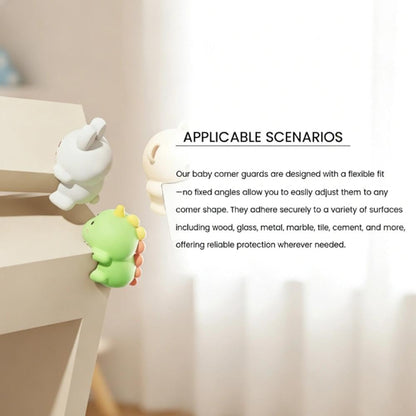 12 pcs Corner Protectors for Furniture, Cartoon Animal Table Corner Guards, Waterproof Anti-Collision Edge Protectors with Bear, Dinosaur, Rabbit Designs, PVC Bumpers for Edges Safety