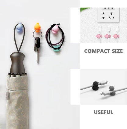 Homoyoyo Duck Self-Adhesive Cable Clips 8 Pcs Cartoon Cable Holders for Desk Wall and Car Cute Cord Management for Charger Cables and Wire Organization Compact Manager