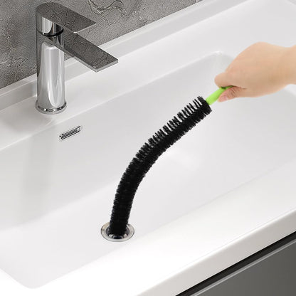 Quixleen 2 Pcs Flexible Drain Clog Remover with 2pcs S-shape Hooks, Bendable Long Pipe Cleaner Sewer Drain Get Rid Hair and Mucus for Toilet, Kitchen Sink, Bathroom Tub